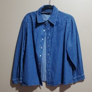 Lafei Nier Embroidered Denim Shirt Size 3XL/18